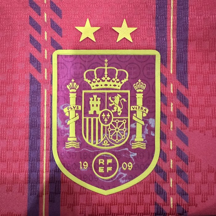 2026 World Cup Spain Home Print CAMPEONES #26 Player Version Soccer Jersey (With 2 Star)*两颗星