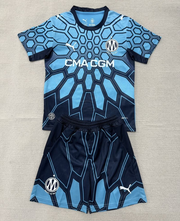26-27 Marseille Blue GoalKeeper Kids Soccer Jersey