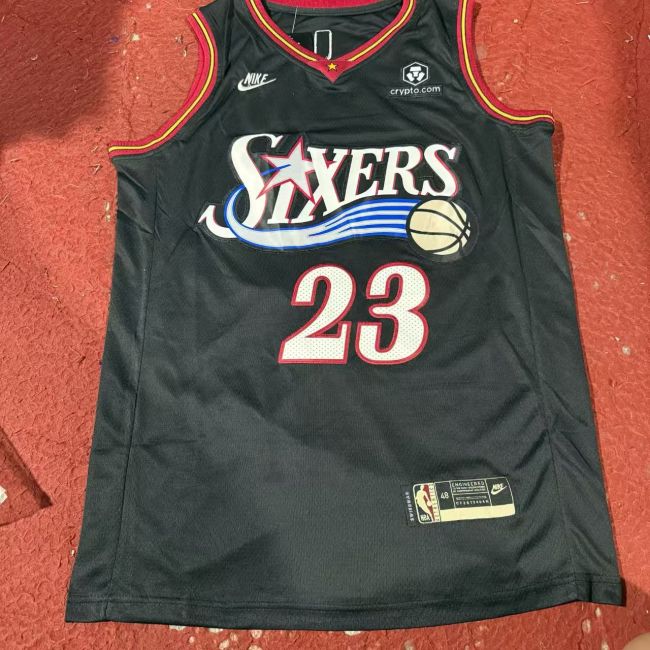 2026-27 Sixers James #23 Black Top Quality Dense Embroidery NBA Jersey