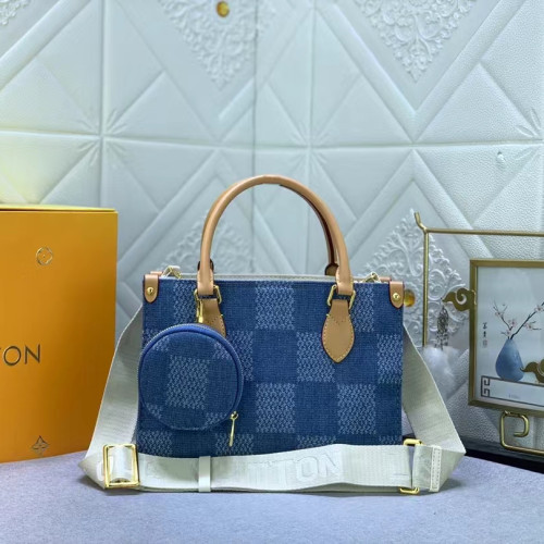 Louis Vuitton Monogram Reverse Giant Toron Denim Cowboy Women Shopping Bags 25*19*11.5cm