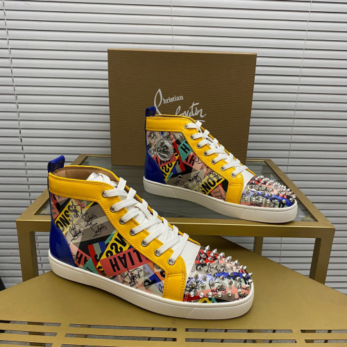 Christian Louboutin Lou Spikes High-Top Sneaker Size 36-46  9-Color