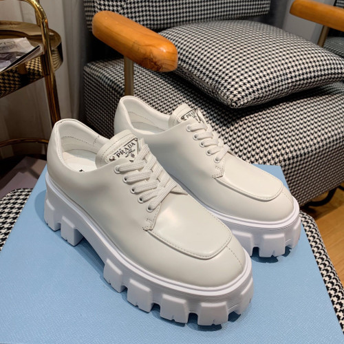 Prada Monolith brushed leather lace-up Shoes Loafers Size 36-41