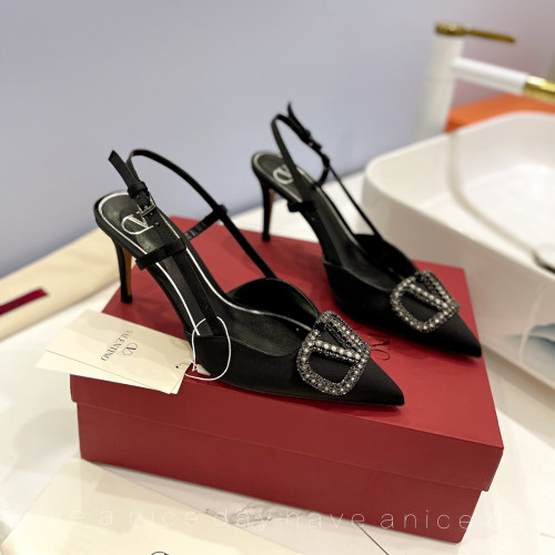 Valentino Vlogo Signature Satin Slingback Pumps Size 35-41 6-Color