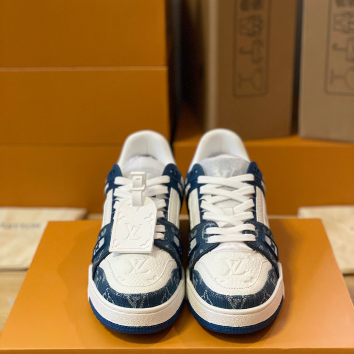 Louis Vuitton Trainer Monogram denim Sneaker Size 36-46  5-Color