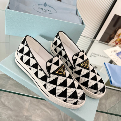 Prada 2024 Women Embroidered fabric slip-on Shoes Loafers Size 36-41