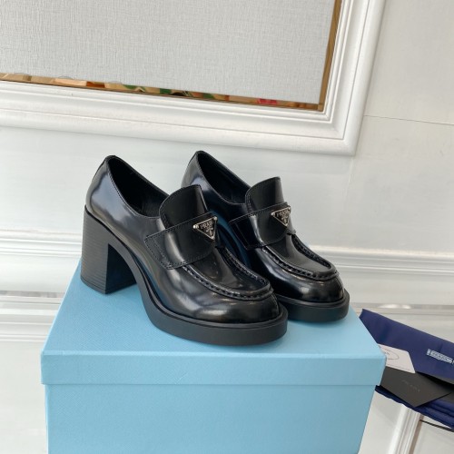 Prada Chocolate High-heeled Loafers Size 35-40   3-Color