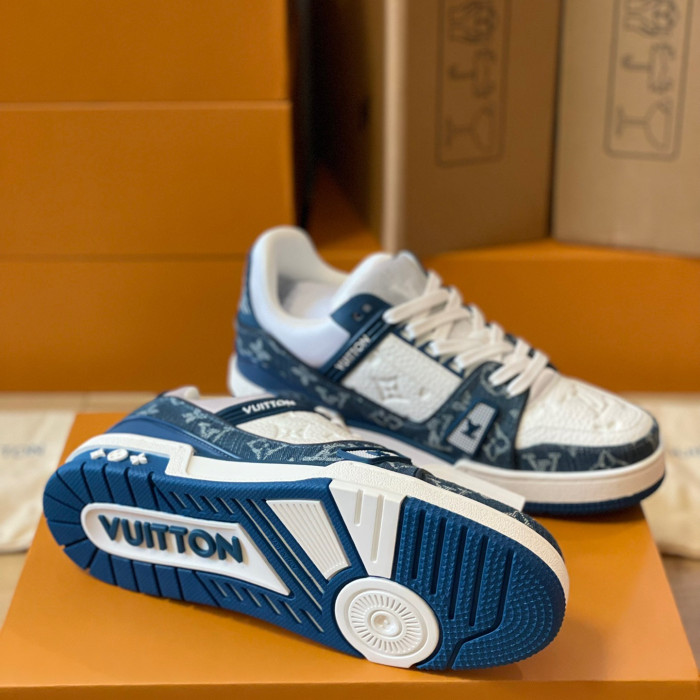Louis Vuitton Trainer Monogram denim Sneaker Size 36-46  5-Color