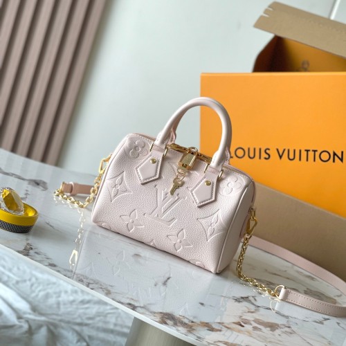 Louis Vuitton M47136 Pink Speedy Bandoulière 20 Women Shoulder Bags Size 20.5*13.5*12cm