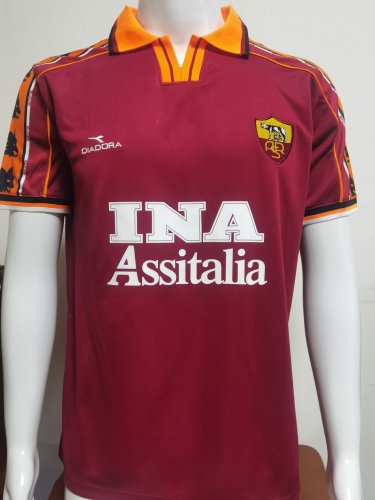 1998-1999 Roma Home Retro Soccer Jersey