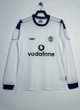 2000-2001 Man Utd  Away Long sleeves Retro Soccer Jersey