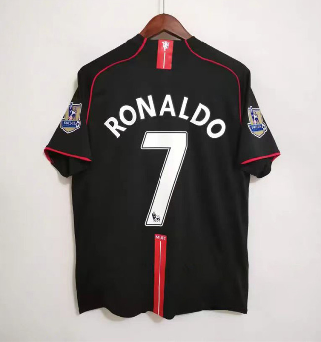 RONALDO 7 #2007-2008 Man Utd Third League Edition Retro Soccer Jersey(联赛版 带双臂章)