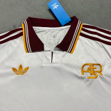 25-26 Roma White Fans Soccer Jersey 1:1 Thai Quality (枣红边)