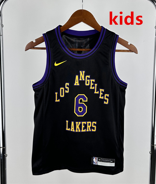 2024 LAKERS JAMES #6Top Quality Hot Pressing Kids NBA Jersey