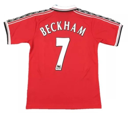 Beckham 7# 1998-1999 Man Utd Home Retro Soccer Jersey