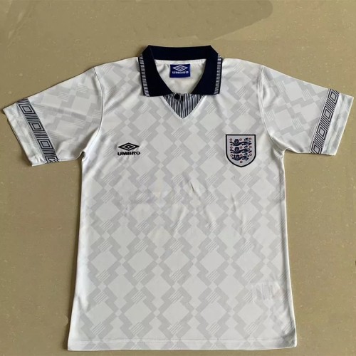 1990 England Home Retro Soccer Jersey
