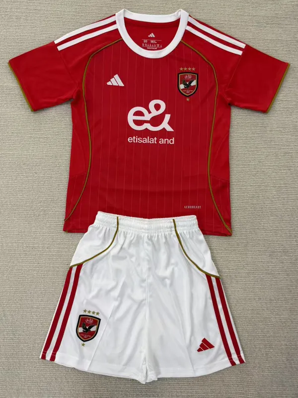 25-26 AL AHLY SC Home Kids Soccer Jersey 1:1 Thai Quality
