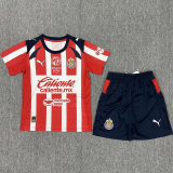 25-26 Chivas Home Kids Soccer Jersey