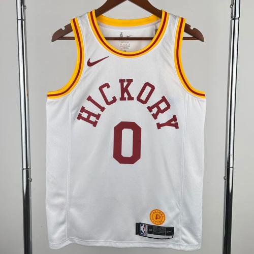 2019-2000 Indiana Pacers HALIBURTON #0 White Retro Top Quality Hot Pressing NBA Jersey