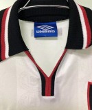 1999 Manchester United White Retro Soccer Jersey