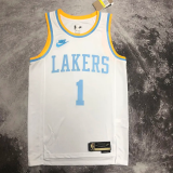 LAKERS RUSSELL #1 White Retro Top Quality Hot Pressing NBA Jersey
