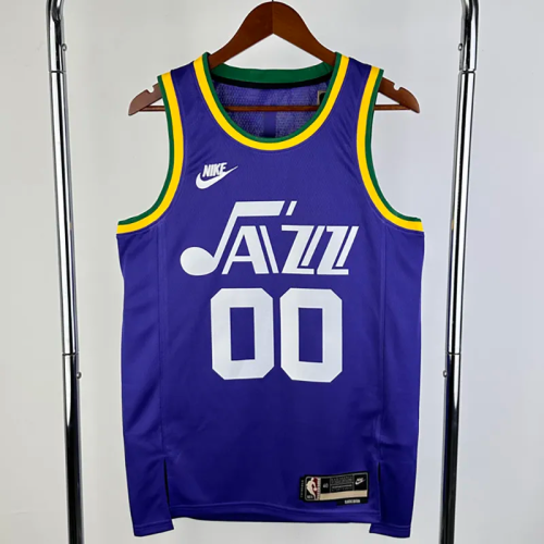 23-24 JAZZ CLARKSON #00 purple Top Quality Top Quality Hot Pressing NBA Jersey (Retro Logo)