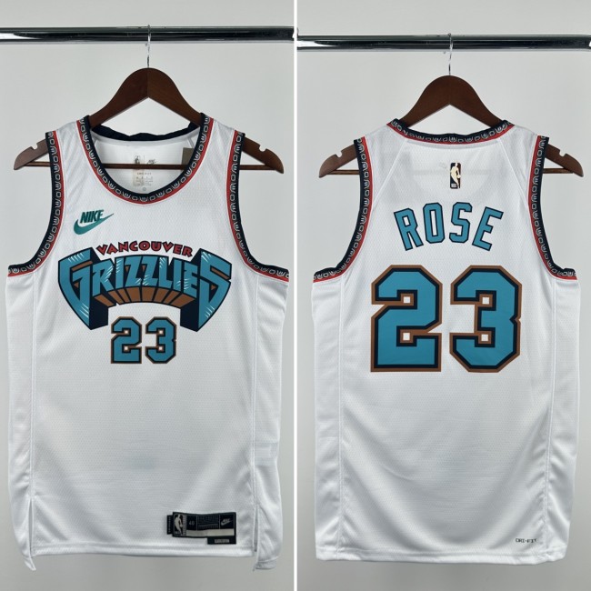 24-25 GRIZZLIES  ROSE #23 White Top Quality Hot Pressing NBA Jersey