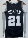 1998-99 SA Spurs DUNCAN #21 Black Retro Top Quality Hot Pressing NBA Jersey