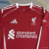 25-26 LIV Home Long Sleeve Fans Soccer Jersey