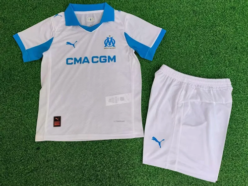 25-26 Marseille Home Kids Player Version Soccer Jersey (球员童装)