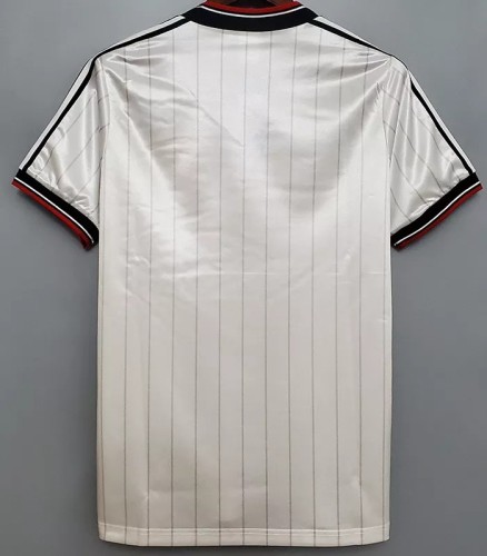 1983 Man Utd Away White Retro Soccer Jersey