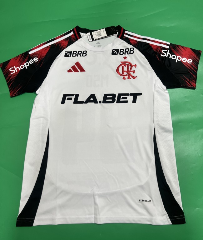 25-26 Flamengo Away Print All Sponsor Fans Soccer Jersey*全广告