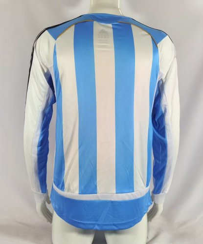 2006 Argentina Home Long sleeves Retro Retro Soccer Jersey