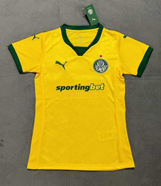 25-26 Palmeiras Yellow Third Women Soccer Jersey (女)  1:1 Thai Quality