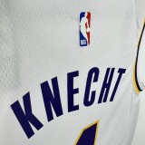 24-25 Lakers KNECHT #4 White Top Quality Hot Pressing NBA Jersey(圆领)