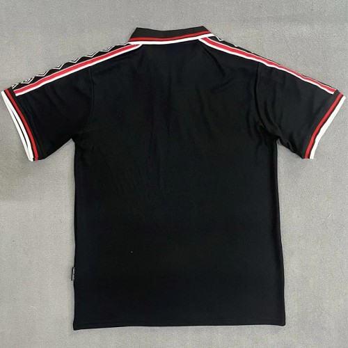 1998 Man Utd Black Retro Edition Polo Short Sleeve