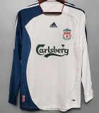 2006-2007 LIV Away White Long Sleeve Retro Soccer Jersey
