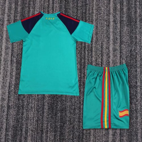 2010 Spain GoalKeeper Retro Kids Soccer Jersey