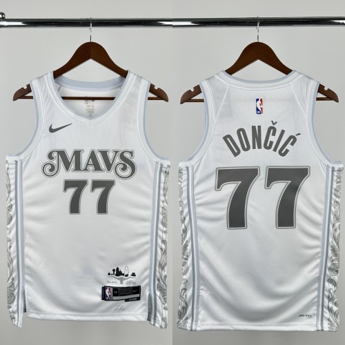 24-25 Dallas Mavericks DONCIC #77 White City Edition Top Quality Hot Pressing NBA Jersey