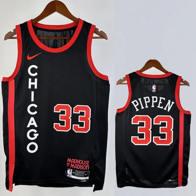 23-24 BULLS PIPPPEN #33 Black City Edition Top Quality Hot Pressing NBA Jersey