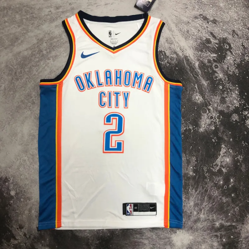 OKC GILGEOUS-ALEXANDER #2 White Top Quality Hot Pressing NBA Jersey