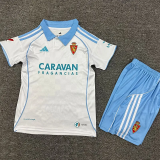 25-26 Zaragoza Home Kids Soccer Jersey 1:1 Thai Quality