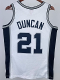 1998-99 SA Spurs DUNCAN #21 White Retro Top Quality Hot Pressing NBA Jersey
