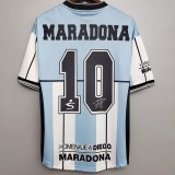 2001 MARADONA 10# Argentina Home Retrot Soccer Jersey