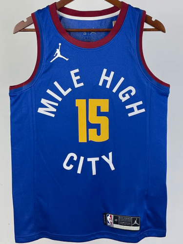 20-21 Nuggets JOKIC #15 Blue Top Quality Hot Pressing NBA Jersey (Trapeze Edition)