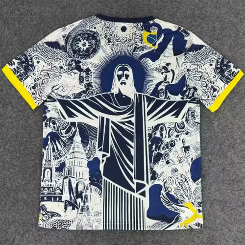 25-26 Brazil Cyan Special Edition Training shirts (黄袖边)