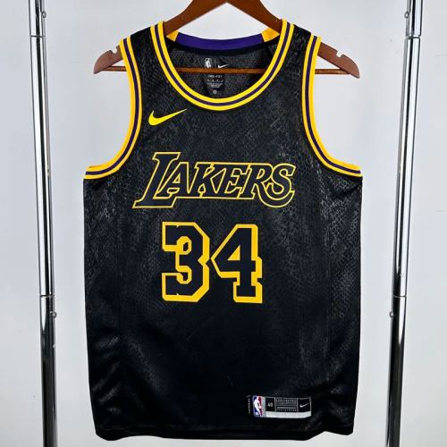 LAKERS O'NEAL #34 Black Top Quality Hot Pressing NBA Jersey