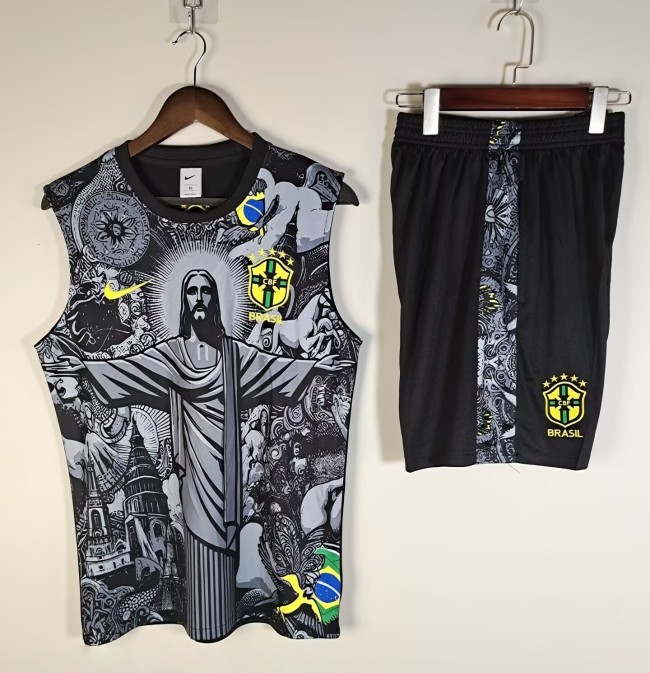 25-26 Brazil High Quality Kids Tank Top And Shorts Suit