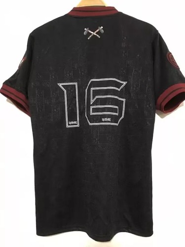 2016 West Ham Iron Maiden #16 Black Retrot Soccer Jersey