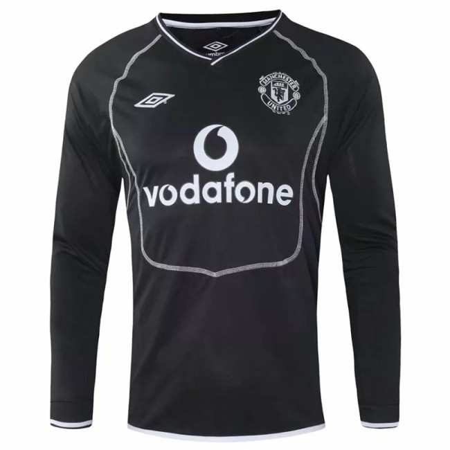 2000-2002 Man Utd Away Black long sleeve Retro soccer jersey