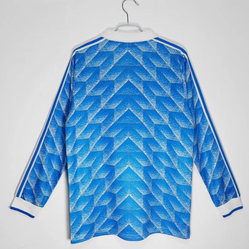 1988 Germany Away Blue Long sleeves Retro Soccer Jersey